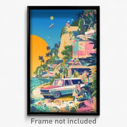 Greek Movie Poster - Long Hovel (Greece Psychedelic Trippy Art Retro Film Print)