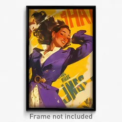 Spanish Movie Poster - Girl Feeling Ecstatic, Violet White Suit (Art Print)