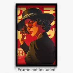 Hebrew Movie Poster - Woman Feeling Smug, Dramatic Eyewear On Headwear (Print)