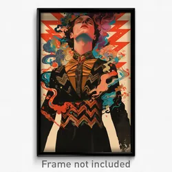 Icelandic Movie Poster - Man Feeling Possessive, Zigzag Brown Corset (Art Print)