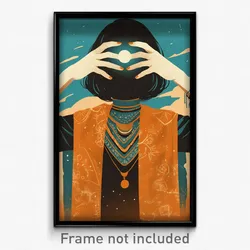 Greek Movie Poster - Woman Feeling Arrogant, Royal Brown Capelet (Art Print)