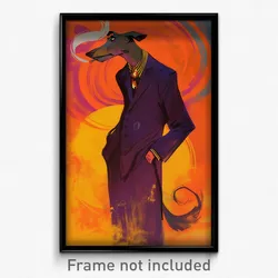 Art Poster - Dramatic Dog (Psychedelic Trippy Weird 11x17 Cartoon Print)
