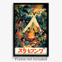 Thai Movie Poster - Flat Campsite (Thailand Psychedelic Art Retro Film Print)
