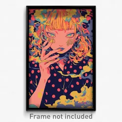 Hebrew Movie Poster - Girl Feeling Loopy, Adorable Polka Dot Dress (Art Print)
