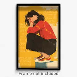 Bollywood Movie Poster - Girl Feeling Isolated, Vivid Multicolored Footwear