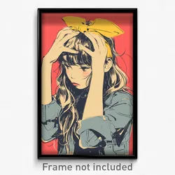 Art Poster - Girls Feeling Frustrated Wearing Torogao Hands On Headwear
