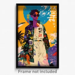 Greek Movie Poster - Boy Feeling Calmness, Grimy White Bodysuit (Art Print)