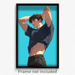 Art Poster - Man Feeling Persevering Wearing Steel Cropped Shirt (Print)