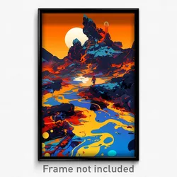 Art Poster - Miniature Lava Fields (Psychedelic Trippy Weird Cartoon Print)