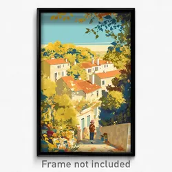 French Movie Poster - Leafy Small Town (France Psychedelic Art Retro Film Print)