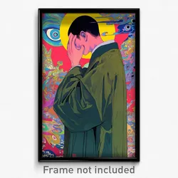 Art Poster - Man Feeling Suspense Wearing Quixotic Ribbon Trim (Art Print)