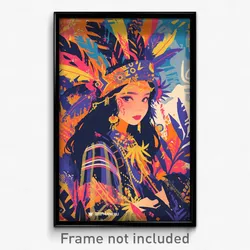 Indonesian Movie Poster - Girl Feeling Carefree, Stunning Plaid Headwear (Print)