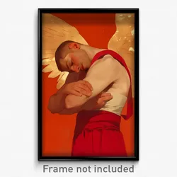 Art Poster - Man Feeling Strong Wearing Sparkling Wings (Art Print)