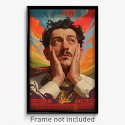 Russian Movie Poster - Man Feeling Unsettled, Elaborate White Neckerchief
