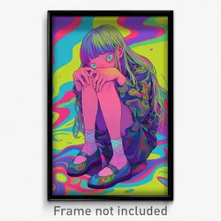 Art Poster - Girl Feeling Unsure Wearing Bronze Ballet Slippers (Print)