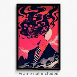 Greek Movie Poster - Boy Feeling Suspense, Cherry Diagonal Striped Necktie