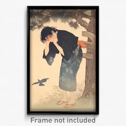 Art Poster - Man Feeling Grief Wearing Quaint Short Dress (Print)
