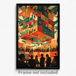 Brazilian Movie Poster - Large Stock Trading Floor (Brazil Retro Film Art Print)