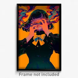 Art Poster - Girl Feeling Offended Wearing Buoyant Bowtie (Print)