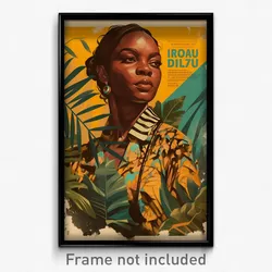 Brazilian Movie Poster - Woman Feeling Dispirited, Scientific Patterned Clothing