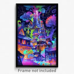 Art Poster - Plush Priory (Psychedelic Trippy Weird 11x17 Print)