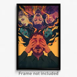 Icelandic Movie Poster - Man Feeling Worried, Exotic Orange Hairband (Art Print)
