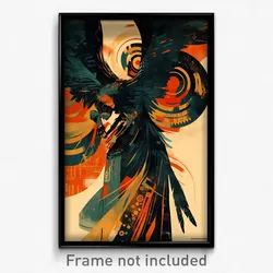 Brazilian Movie Poster - Man Feeling Joy, Adventurous Large Wings (Art Print)