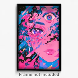 Art Poster - Pink Gambit (Psychedelic Trippy Weird 11x17 Cartoon Print)