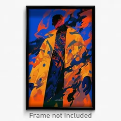 Art Poster - Man Feeling Envy Wearing Flashy Trench Coat (Art Print)