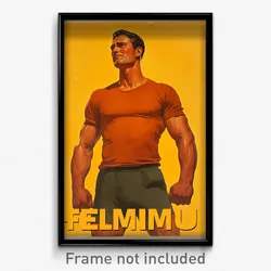 German Movie Poster - Man Feeling Patience, Brown Gym Shirt (Germany Art Print)