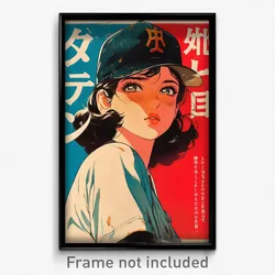 Movie Art Poster - Woman Feeling Uncertainty, Different Baseball Uniform (Print)