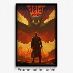 Hebrew Movie Poster - Man Feeling Anticipation, Admirable Asymmetrical Wings