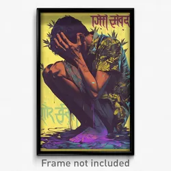 Bollywood Movie Poster - Boy Feeling Idleness, Immaculate Side Slit Shorts