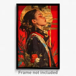 Vietnamese Movie Poster - Woman Feeling Bored, Antique Embellished Costume