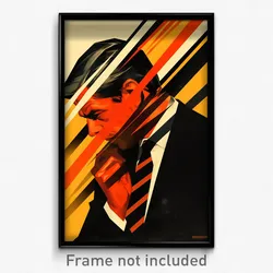 Spanish Movie Poster - Man Feeling Discomfort, Glossy Diagonal Striped Necktie