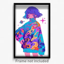 Anime Art Poster - Boy Feeling Lazy Wearing Precious Sweater Dress (Print)