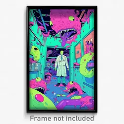 Art Poster - Infamous Hospital (Psychedelic Trippy Weird 11x17 Cartoon Print)