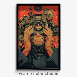 Movie Art Poster - Man Feeling Brooding, Striking Mechanical Halo (Film Print)
