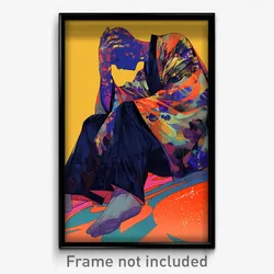 Art Poster - Man Feeling Bored Wearing Original Kimono (Art Print)