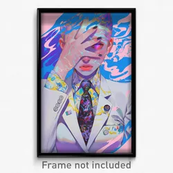 Art Poster - Girl Feeling Offended Wearing Spherical Necktie (Art Print)