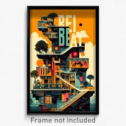Icelandic Movie Poster - Dreary Bedlam (Iceland Retro Film Art Print)