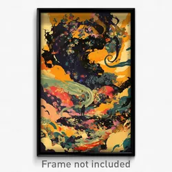 Icelandic Movie Poster - Bumpy Flood (Iceland Psychedelic Art Retro Film Print)