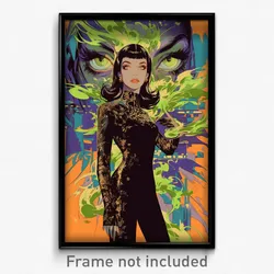 Movie Art Poster - Woman Feeling Vicious, Striking Black Leotard (Film Print)