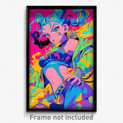 Anime Art Poster - Girl Feeling Agitation, Attractive Detached Sleeves (Print)