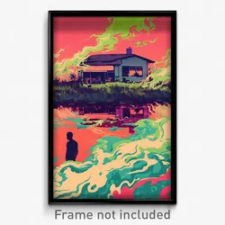 Brazilian Movie Poster - Wavy Outbuilding (Brazil Retro Film Art Print)