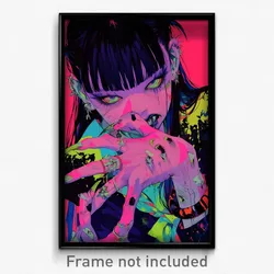 Art Poster - Girl Feeling Aggressive Wearing Grimy Edgy (Print)