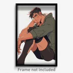 Anime Art Poster - Man Feeling Obstinate Wearing Zealous Black Socks (Print)