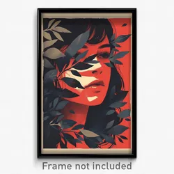 Bollywood Movie Poster - Girl Feeling Indifference, Artistic Leaf Hair Ornament
