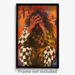 Bollywood Movie Poster - Man Feeling Overwhelmed, Jagged Checkered Dress (Print)