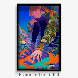 Anime Art Poster - Man Feeling Fondness Wearing Natural Striped Socks (Print)